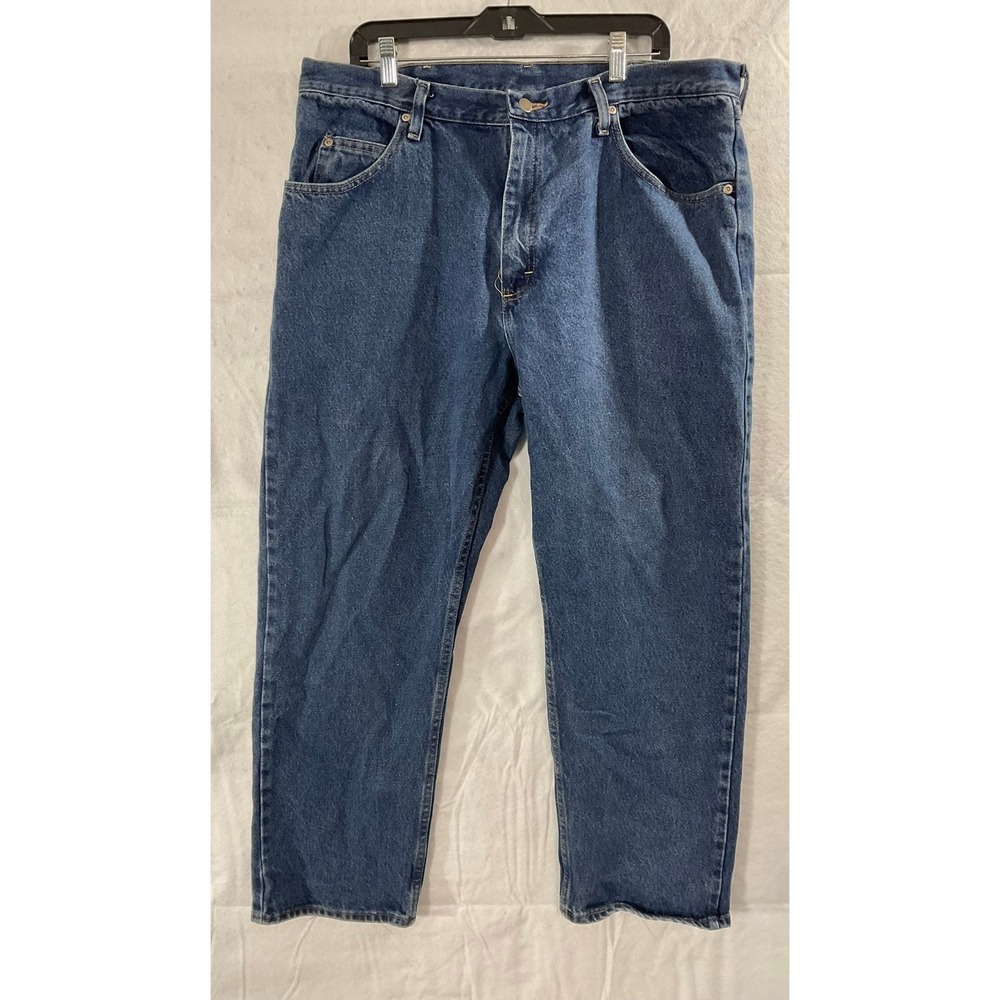 Wrangler Jeans‎ Mens 38x29 Blue Relaxed Fit Straight Leg Denim Pants Workwear